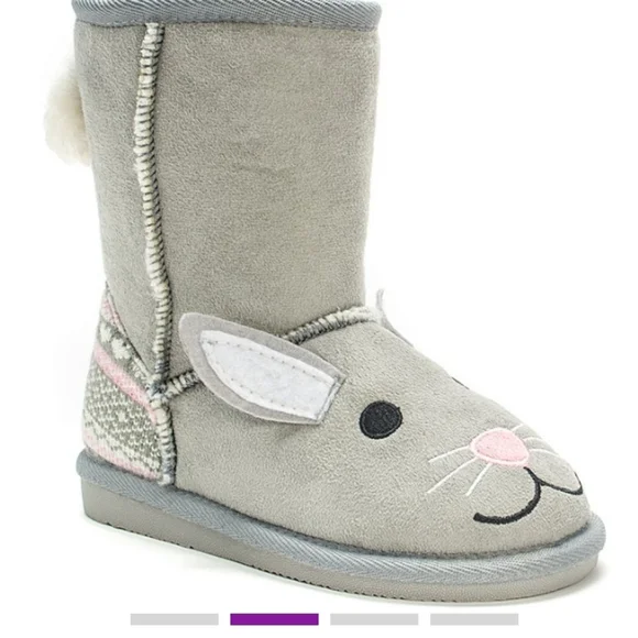 CLEAR OUT! NEW Muk Luks Grey Trixie Bunny Boots - Picture 2 of 4